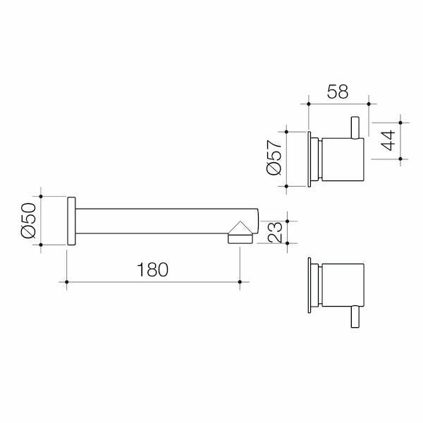 Luna Lever Wall Basin Set