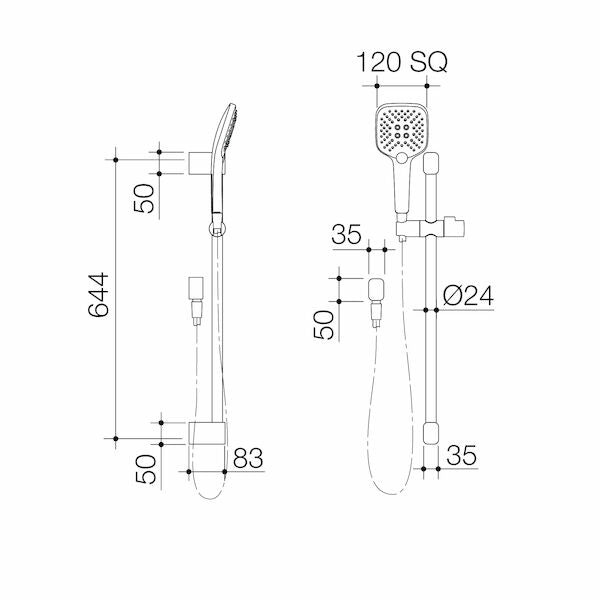 Luna Multifunction Rail Shower