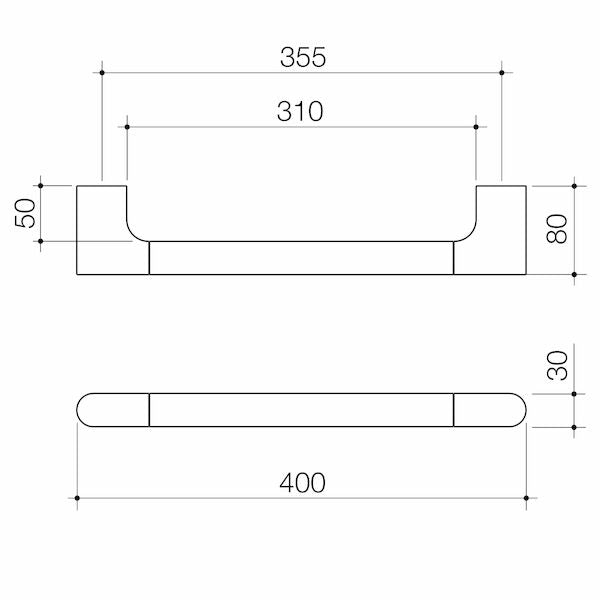 Urbane II Universal Rail Straight 400mm