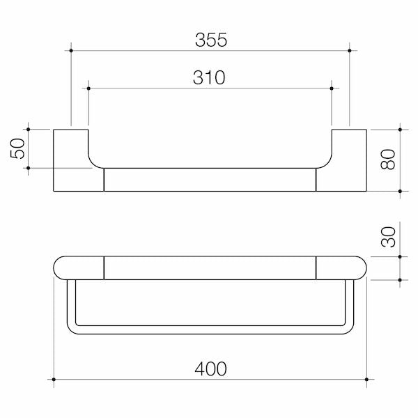 Urbane II Universal Towel Rail 400mm Set
