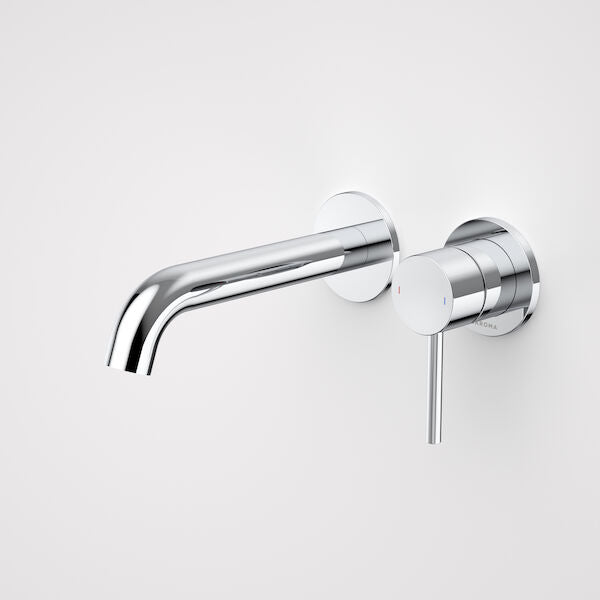 Liano II 175mm Wall Basin / Bath Mixer - 2 x Round Cover Plates - Brushed Brass - Sales Kit - LF