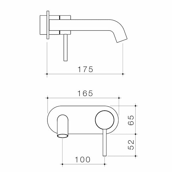 Liano II 175mm Wall Basin / Bath Trim Kit - Rounded Cover Plate