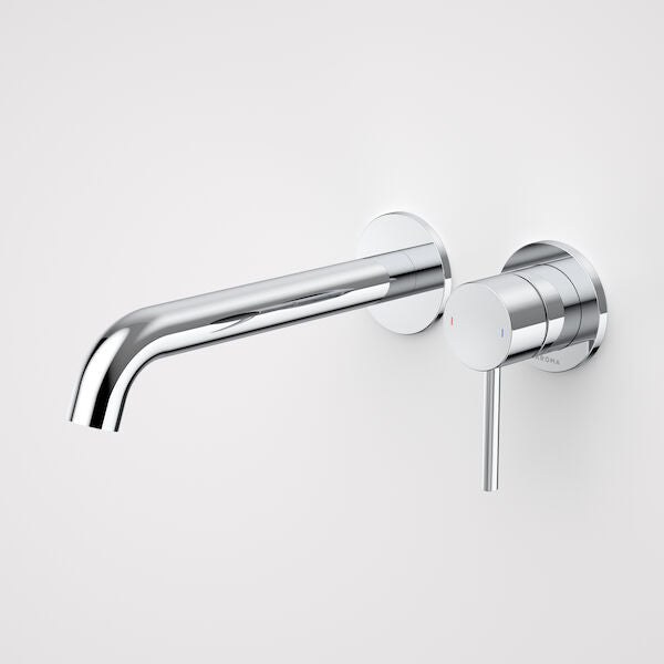 Liano II 210mm Wall Basin / Bath Mixer - 2 x Round Cover Plates - Matte Black - Sales Kit - LF