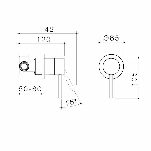 Liano II Bath / Shower Mixer - Round Cover Plate - Brushed Brass - Sales Kit