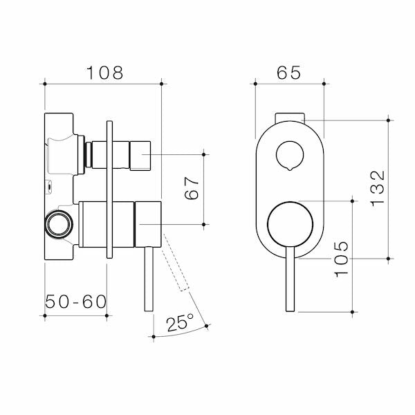 Liano II Bath / Shower Mixer With Diverter - Rounded Cover Plate - Matte Black - Sales Kit