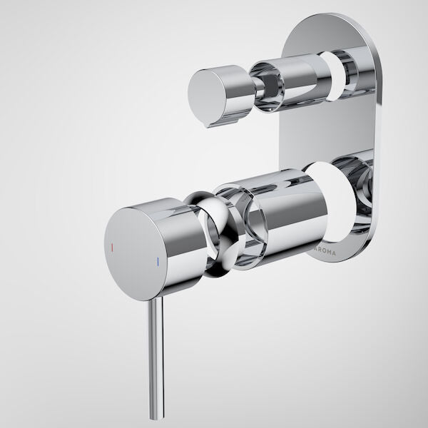 Liano II Bath / Shower Mixer With Diverter Trim Kit - Rounded Cover Plate