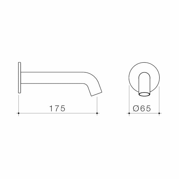 Liano II 175mm Basin / Bath Outlet - Round - Gunmetal - LF
