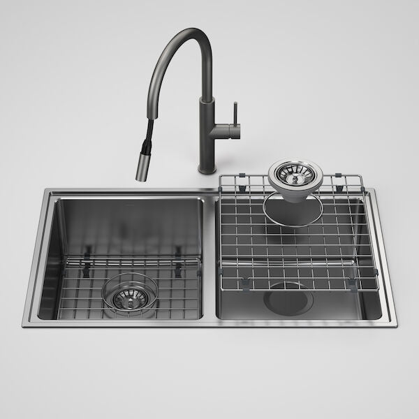 Urbane II Double Bowl Sink with Liano II Pull Out Sink Mixer