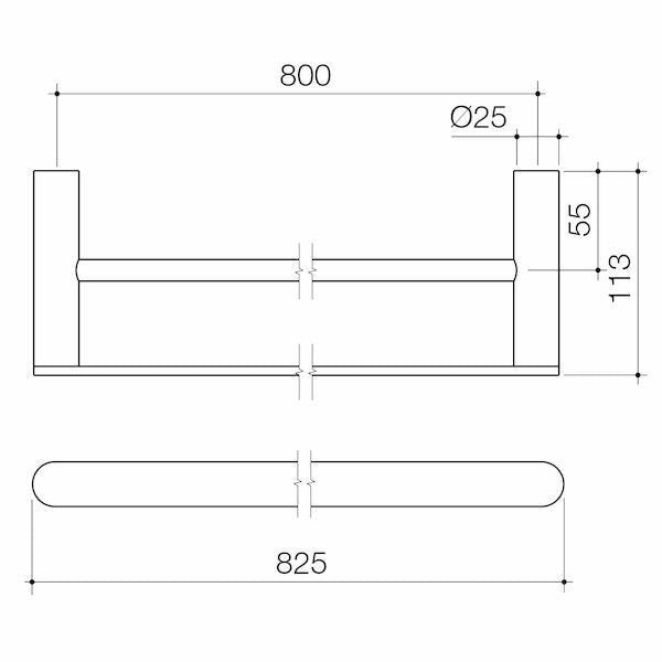 Urbane II 825mm Double Towel Rail