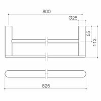 Urbane II 825mm Double Towel Rail