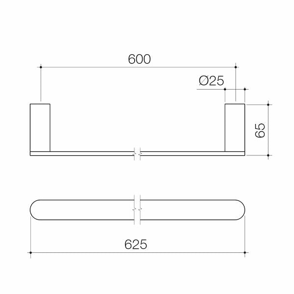 Urbane II 625mm Single Towel Rail
