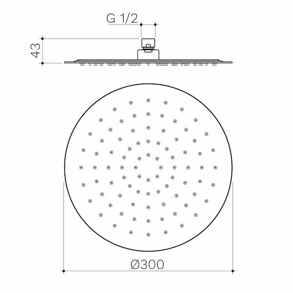 Urbane II 300mm Round Rain Shower