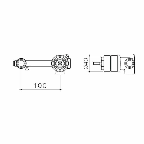 Caroma EasySwitch Universal Wall Basin / Bath Mixer Inwall Body - LF