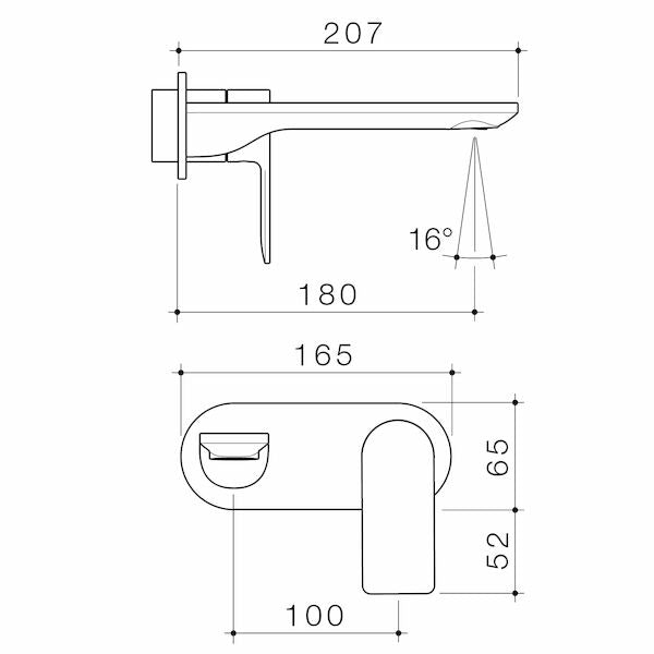Urbane II 180mm Wall Basin / Bath Trim Kit - Round Cover Plate - Chrome - LF