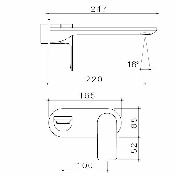 Urbane II 220mm Wall Basin / Bath Trim Kit - Round Cover Plate - Brushed Brass - LF