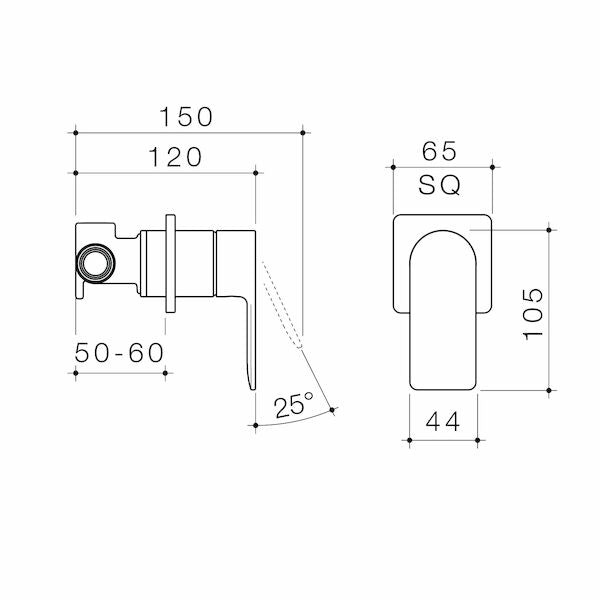 Urbane II Bath / Shower Mixer - Square Cover Plate