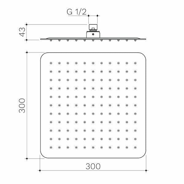 Urbane II 300mm Square Rain Shower