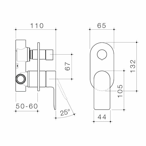 Urbane II Bath / Shower Mixer With Diverter - Round Cover Plate