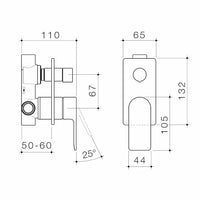 Urbane II Bath / Shower Mixer With Diverter - Rectangular Cover Plate