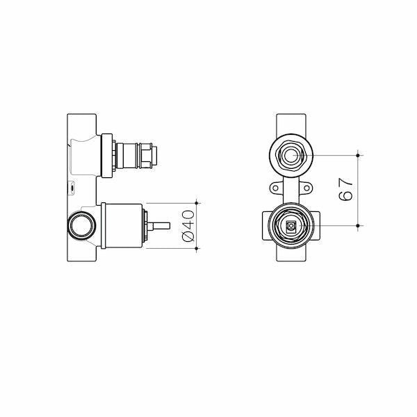 Caroma EasySwitch Universal Bath / Shower Mixer With Diverter Inwall Body