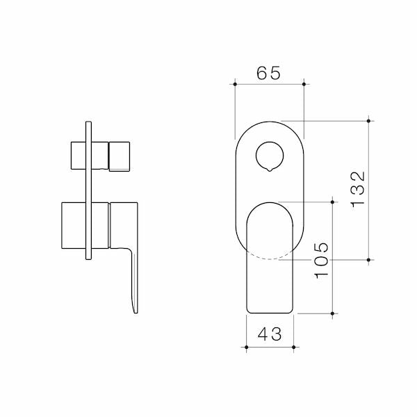 Urbane II Bath / Shower Mixer With Diverter Trim Kit - Round Cover Plate