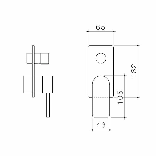 Urbane II Bath / Shower Mixer With Diverter Trim Kit - Rectangular Cover Plate
