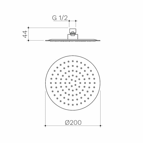 Urbane II 200mm Round Rain Shower (4 Star)