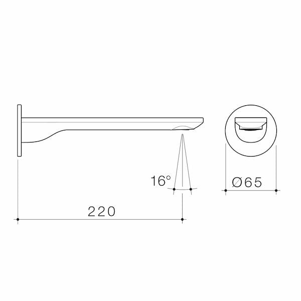 Urbane II 220mm Basin / Bath Outlet - Round Cover Plate - Chrome - LF