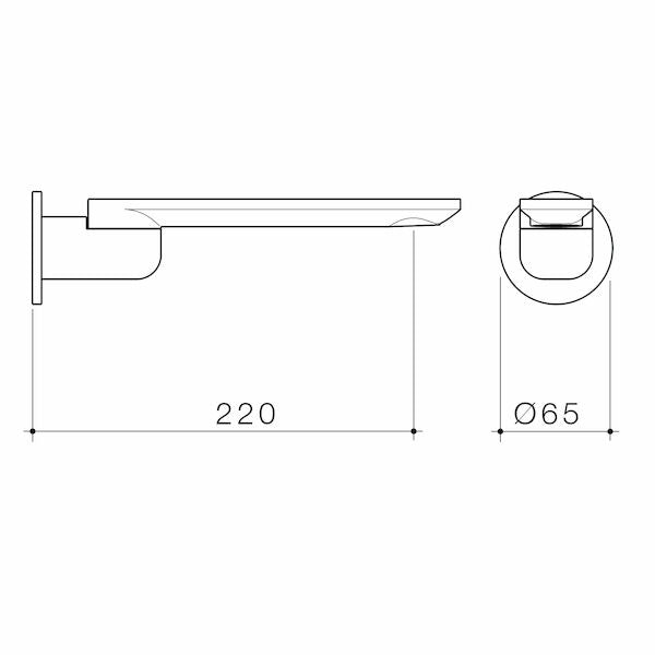 Urbane II 220mm Bath Swivel Outlet - Round Cover Plate
