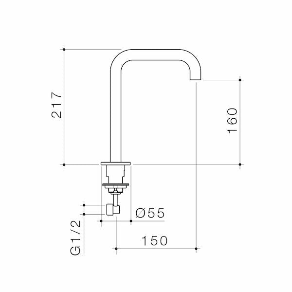 Urbane II Hob Swivel Outlet 150mm