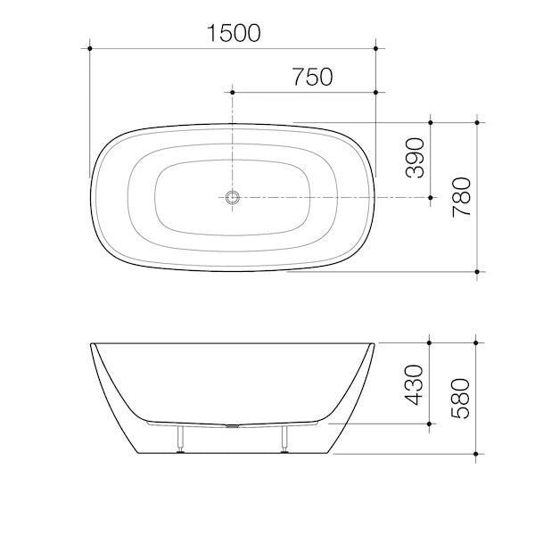 Contura II 1500mm Freestanding Bath