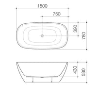 Contura II 1500mm Freestanding Bath