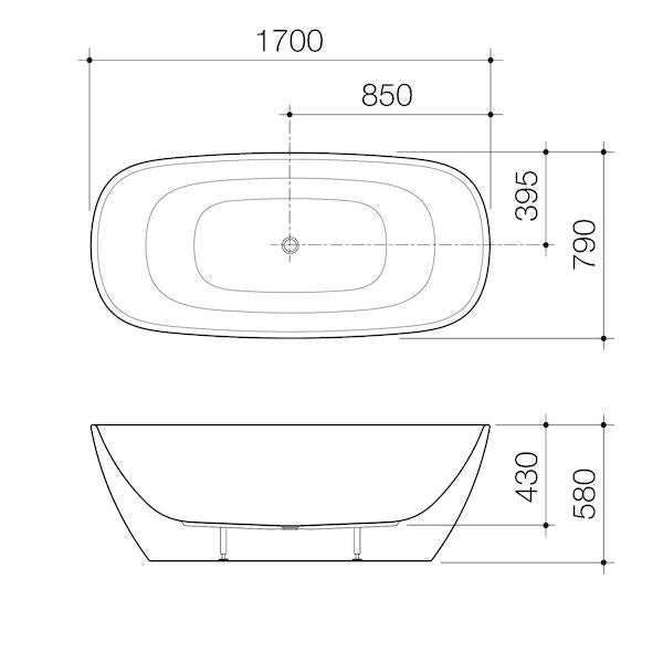 Contura II 1700mm Freestanding Bath