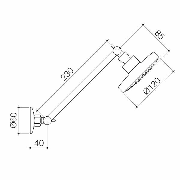 Luna Adjustable Shower And Arm