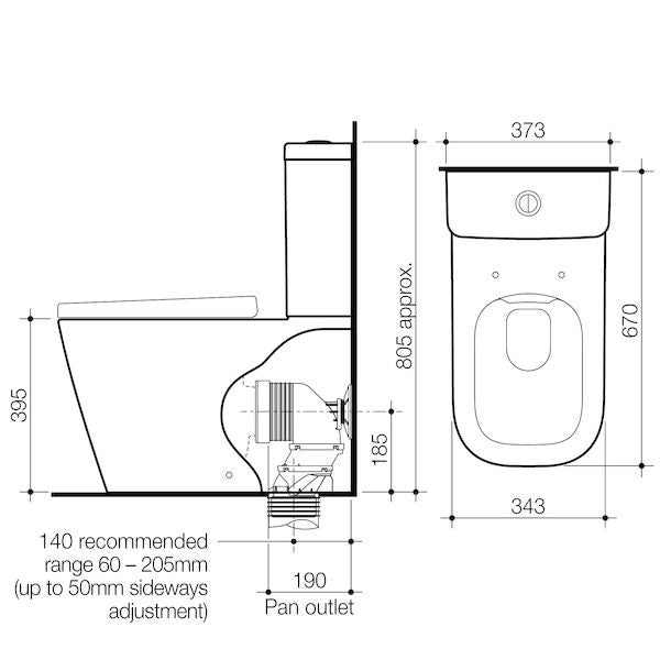 Luna Square Cleanflush® Wall Faced Toilet Suite BI