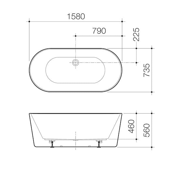 Urbane II 1600 Freestanding Bath