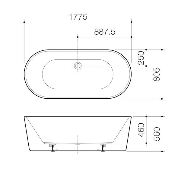 Urbane II 1800 Freestanding Bath