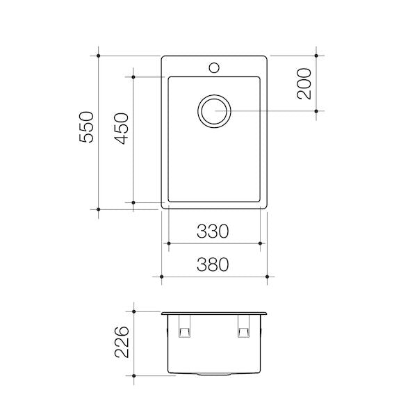 Urbane II 35 Litre Flushline Tub 1TH