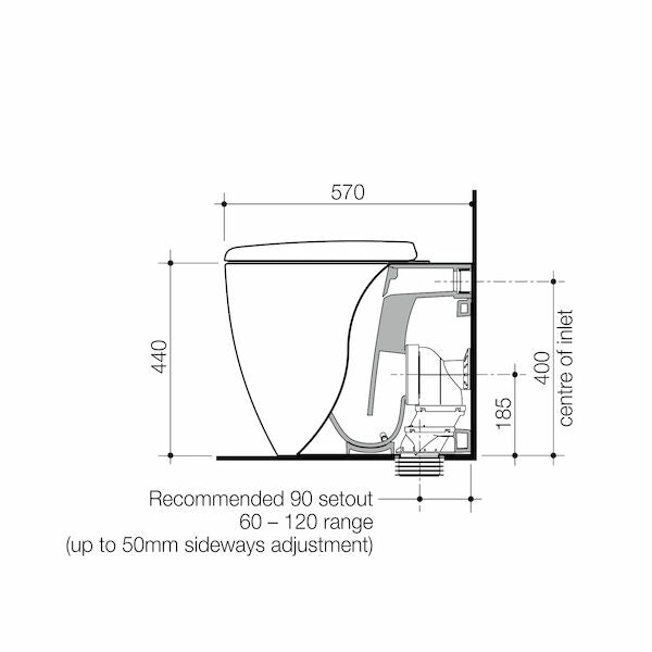 Contura II Cleanflush® Wall Faced BI 4S Pan GermGard®