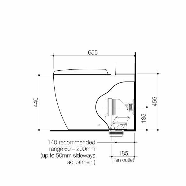 Contura II Cleanflush® Wall Faced Close Coupled BI 4S Pan GermGard®