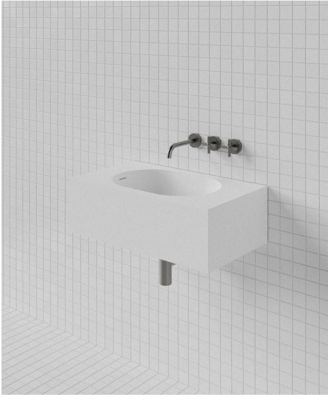 MAINSWATER Harper 700 Centre Wall Wash Basin 700 x 400 x 220 With Overflow