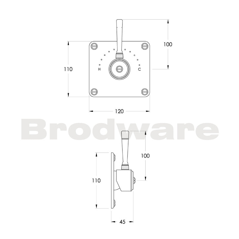 Brodware Industrica Shower Bath Mixer Chrome 1.6748.00.0.G1