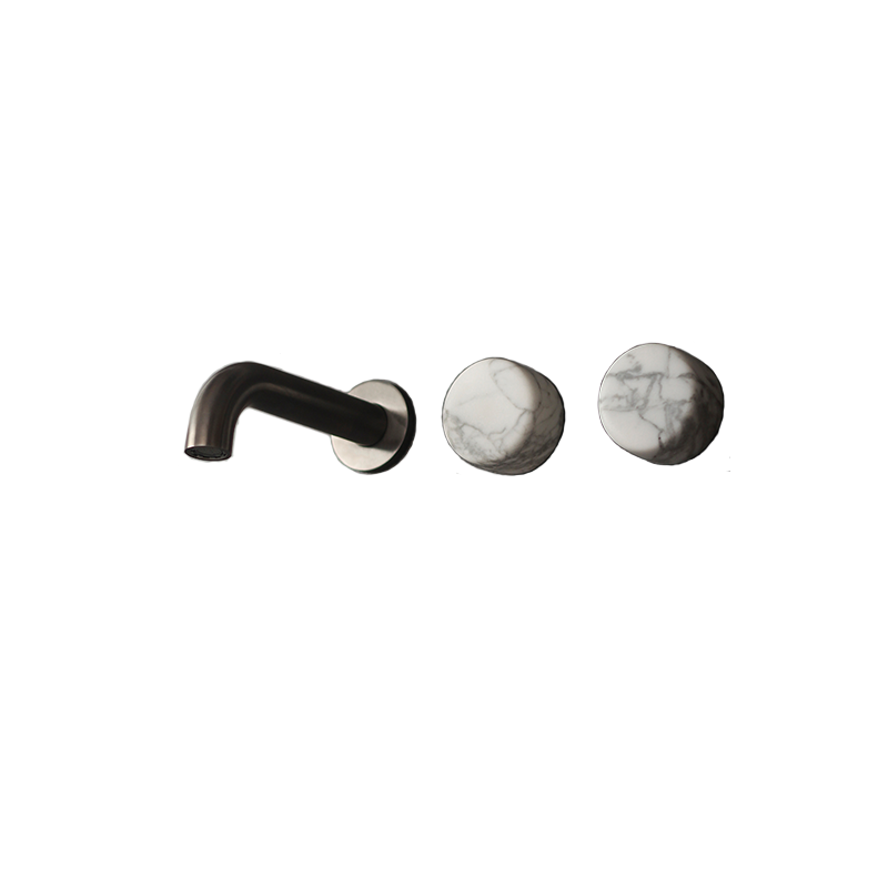 Brodware Halo Marble Wall Set with 150mm Spout on One Side - Aged Iron PVD 1.9505.08.6.65