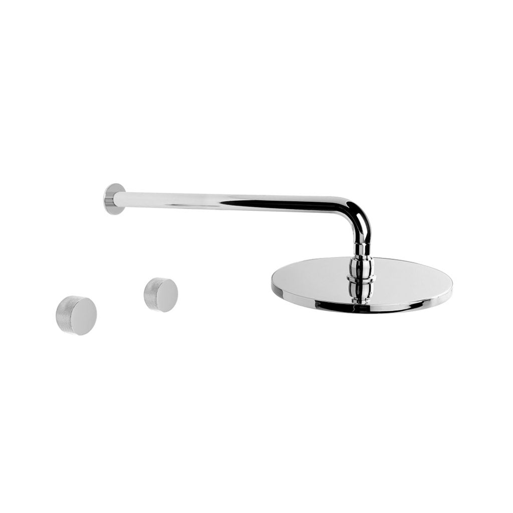 BRODWARE Halo X Shower Set with 225mm Rose and Knurled Handles