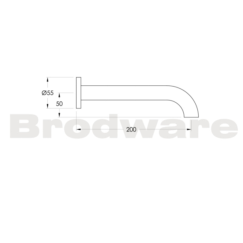 Brodware City Plus Wall Spout with Flow Control 1.9706.40.0.01 - Chrome