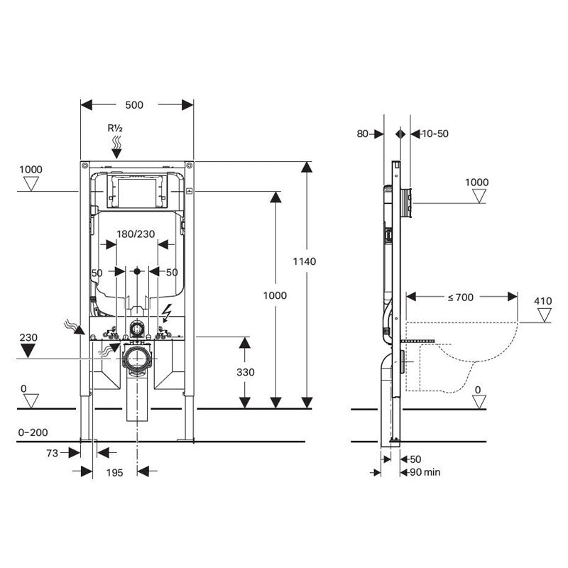 Geberit Sigma 8 Concealed Cistern with DuoFix frame for Wall Hung Pans ...
