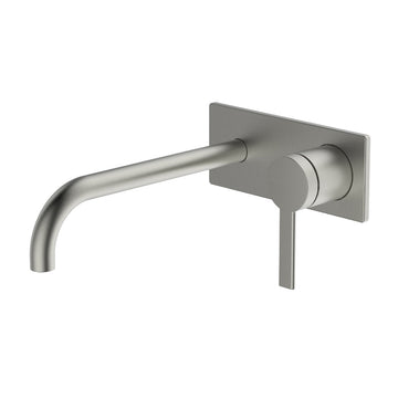 Greens Optima Wall Basin Mixer Brushed Nickel