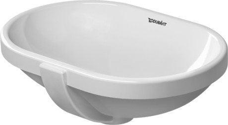 Bathroom Foster Undercounter Basin 430x280mm NTH, with O/F, Alpin White