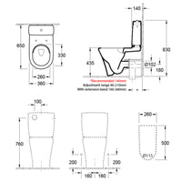 Villeroy & Boch O.novo 2.0 DirectFlush BTW Toilet S or P-Trap - Bottom Entry - CeramicPlus