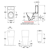 Villeroy & Boch O.novo 2.0 DirectFlush BTW Toilet S or P-Trap -  CeramicPlus